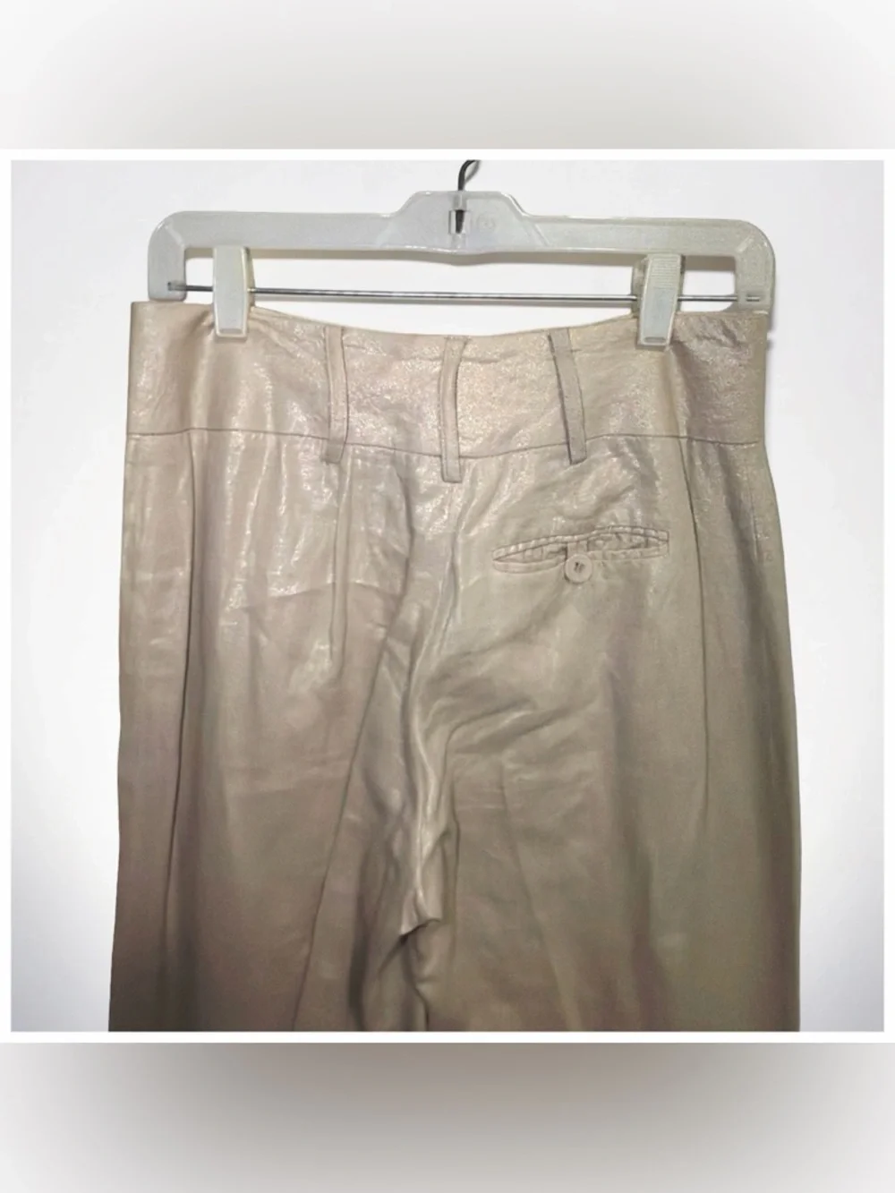 Elliott Lauren Metallic Linen Wide-Leg Pants | Gold Champagne | Size 4 | USA
